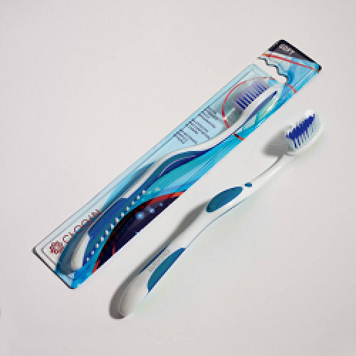 Zahnbürste – weich (weiß/blau)