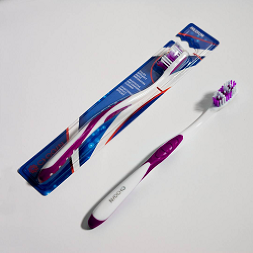 Zahnbürste – mittel (weiß/purpur)