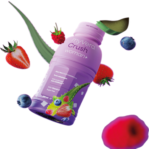 MYVERA CRUSH Woman + | Nahrungsergänzungsmittel Einzelflaschen à 285 ml (6-er Pack) – Gesamtinhalt: 1710 ml